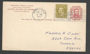 DATED 1927 PC FEB 1 10c NEW AIRMAIL RATE #RC-17 (W/LOGO ON BACK) ON SEE INFO