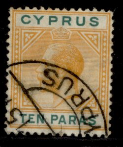 CYPRUS GV SG74c, 10pa orange-yellow & bright green, FINE USED.