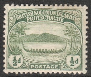 BSI Solomon Islands Scott 8 - SG8, 1908 Canoe 1/2d MH*