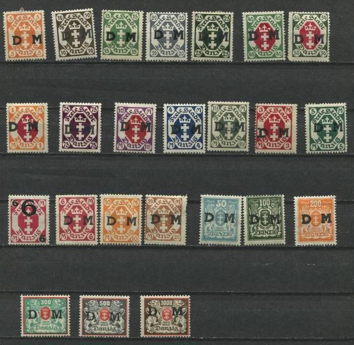 Germany/ Poland/Danzig Accumulation 1921-3 MH/MNH Overprint   D M 