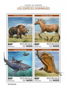 Niger 2019 MNH Extinct Species Stamps Quagga Megalodon Prehistoric Animals 4v MS