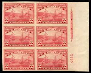 momen: US Stamps #373 Plate Block of 4 Mint OG XF