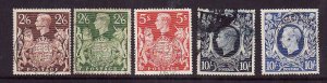 Great Britain-Sc#249-51A-used set-KGVI-1939-42-