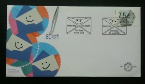Holland 80th Anniversary Of NVPH 2008 Netherlands Letter Postal (stamp FDC)