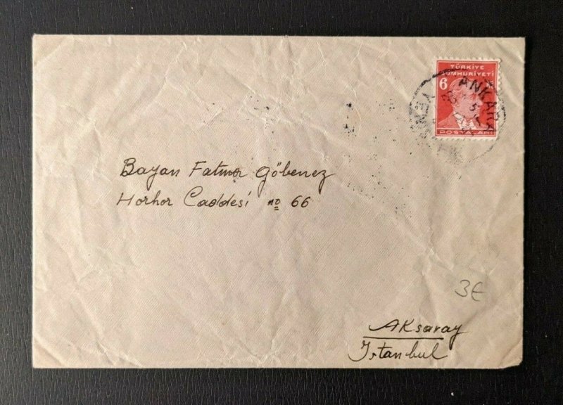 1940 Ankara Turkey Cover to Istanbul Turkey