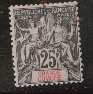 Grand Comoro Island Scott 10 MH* from 18971907 set Tiny Thin