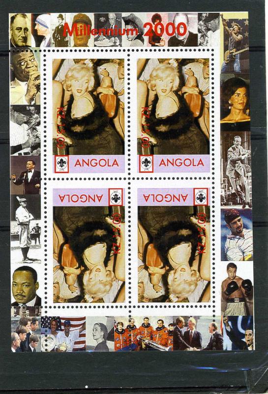 Angola 2000 MARILYN MONROE s/s Perforated Inverted + Labels Mint (NH)