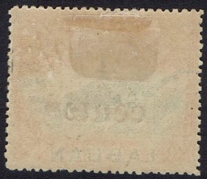 LABUAN 1904 SMALL 4 CENTS OVERPRINTED CROCODILE 12C