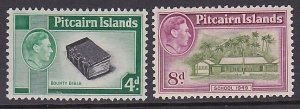 PITCAIRN 1951 GVI 4d & 8d additional values MNH............................A4784