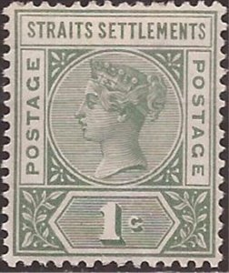 Straits Settlements - 1892 1c Queen Victoria - Stamp MH - Scott #83