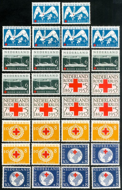 Netherlands Stamps # B311-15 MLH VF Lot Of 6 Sets Scott Value $100.00
