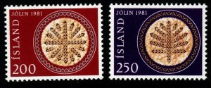 ICELAND SG605/6 1981 CHRISTMAS MNH