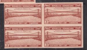 Dominican Republic SC 296 Bridge Imperf Block of Four MNH (9djl)