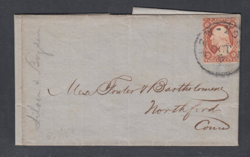 US #10 Orange Brown on cover palted SCARCE 89R1e Early cv$260.00