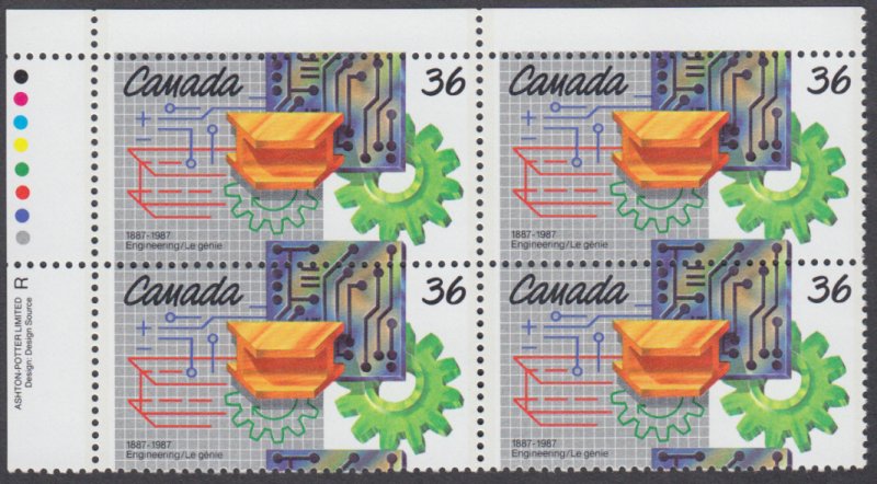 Canada - #1134 Engineering Institute Plate Block - MNH