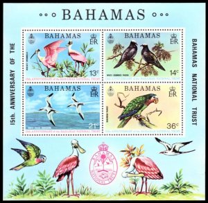 1974 Bahamas #365 mini sheet - 15th Anniv National Trust Birds - MNH Cv$11