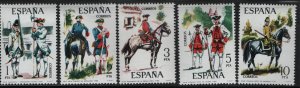 SPAIN 1869-73 MINT (LH) F/VF SET OF 5