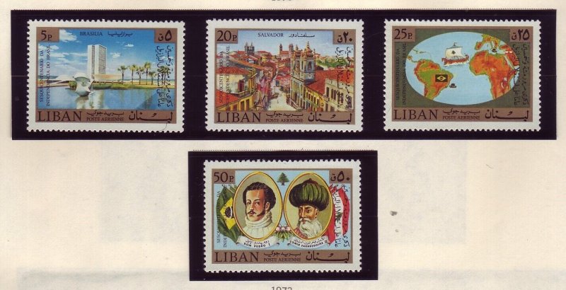 LEBANON Sc C686-9 NH issue of 1973 - JOINT ISSUE W/BRAZIL 