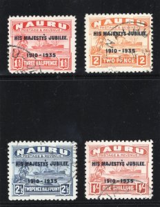Nauru 1935 KGV Silver Jubilee set complete very fine used. SG 40-43. Sc 31-34.