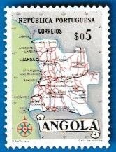 ANGOLA SCOTT#386 1955 MAP OF ANGOLA - MNH