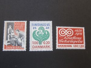 Denmark 1976 Sc B55-57 set MNH