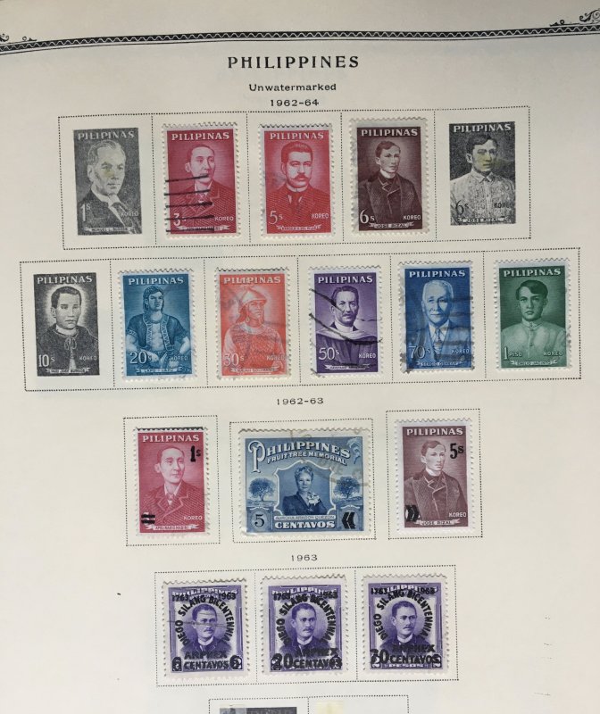 Philippines Post-WW II Lot 1947-69 in Scott Speciality Album CV $71+