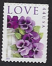 Catalog # 4450 Single Stamps Love Pansies In A Basket