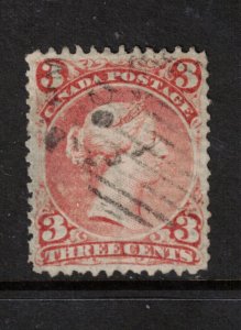 Canada #33 Extra Fine Used Laid Paper With Full Verge Line & Trifle Thin At Left