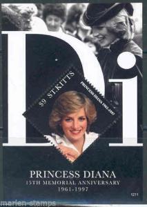 ST. KITTS  2012 PRINCESS  DIANA 15th MEMORIAL ANNIVERSARY   S/S  MINT NH