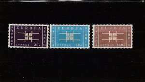 Cyprus  Scott#  229-231  MNH  (1963 Europa)