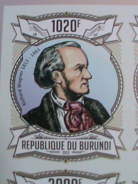 ​BURUNDI STAMP-2013-SC#1300 RICHARD WAGNER-THE MUSICIAN IMPERF: MNH S/S VF