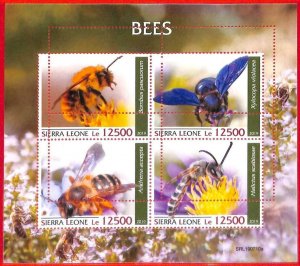A4540 - SIERRA LEONE - ERROR MISPERF, Miniature sheet: 2019, Bees