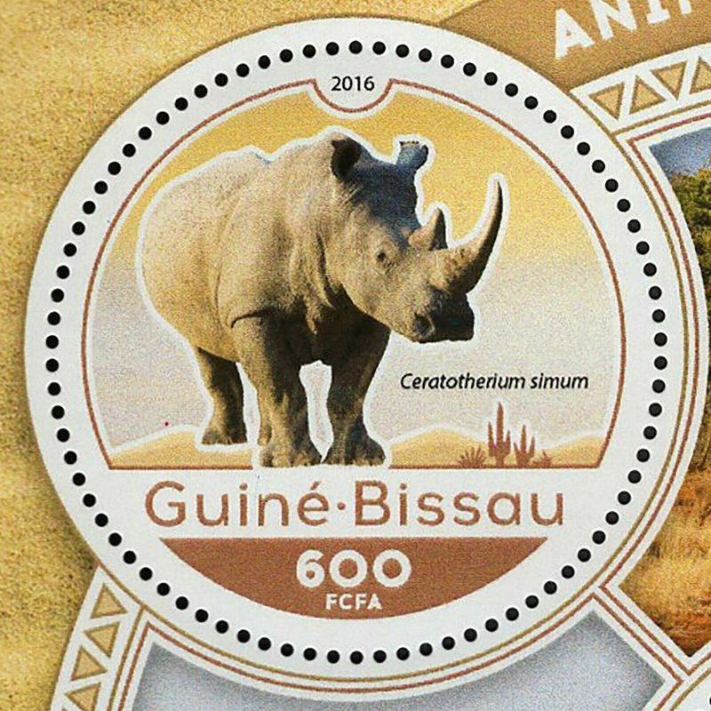 Rhinoceros Stamp Rhino Ceratotherium Simum S/S MNH #8823-8827 