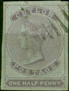 Ceylon 1857 1/2d Reddish Lilac Blued Paper SG16 Fine Used Example