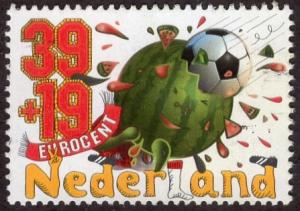 Netherlands B741a - Used - 39c+19c Watermelon / Soccer (2004) (cv $1.50)