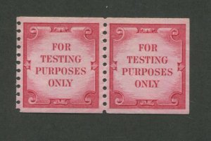 1970 US For Testing Purposes Only Test Stamp #TD108 Mint Never Hinged Pair