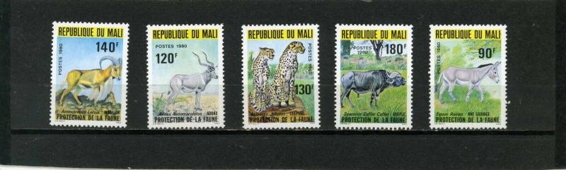 MALI 1980 Sc#358-362 FAUNA WILD ANIMALS SET OF 5 STAMPS MNH 