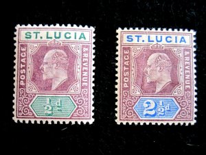 ST LUCIA - SCOTT# 43,46 - MH - CAT VAL $44.50