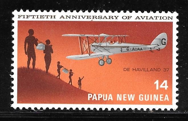 Papua New Guinea 349: 14c De Havilland 37 and porters, MH, VF