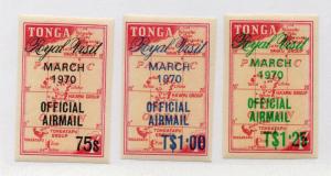 Tonga - SG# O39 - O41 MLH / Imperfs  -  Lot 0119073