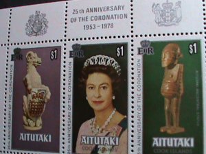 AITUTAKI -1978 -25TH ANNIVERSARY:CORONATION OF ELIZABETH II MNH MINI SHEET VF