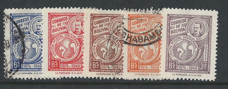 Bolivia 1950 Scott 331-2 C125-7 scv $2.30 less 60%=$0.92 BIN