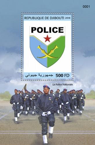 DJIBUTI - 2018 - The National Police - Perf Souv Sheet - M N H