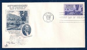 UNITED STATES FDC 3¢ California Gold 1948 ArtCraft