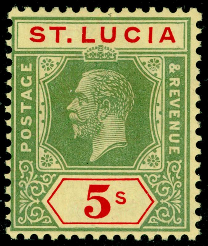 ST. LUCIA SG105, 5s green & red/pale yellow, NH MINT. Cat £60.