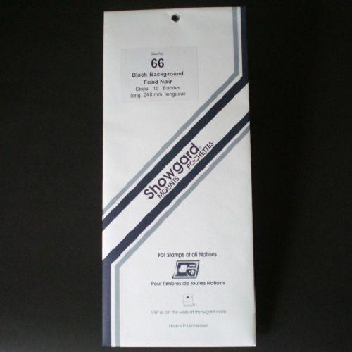 Showgard Stamp Mount Size 66/240 mm - BLACK (Pack of 10) (66x240  66mm)  STRIP