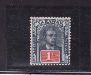 Sarawak-Sc#50-unused,hinged-1c slate blue & rose-1918-23-