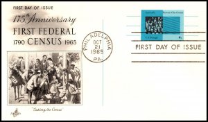 Scott UX53 4 Cents Census Bureau Artcraft FDC Unaddressed 
