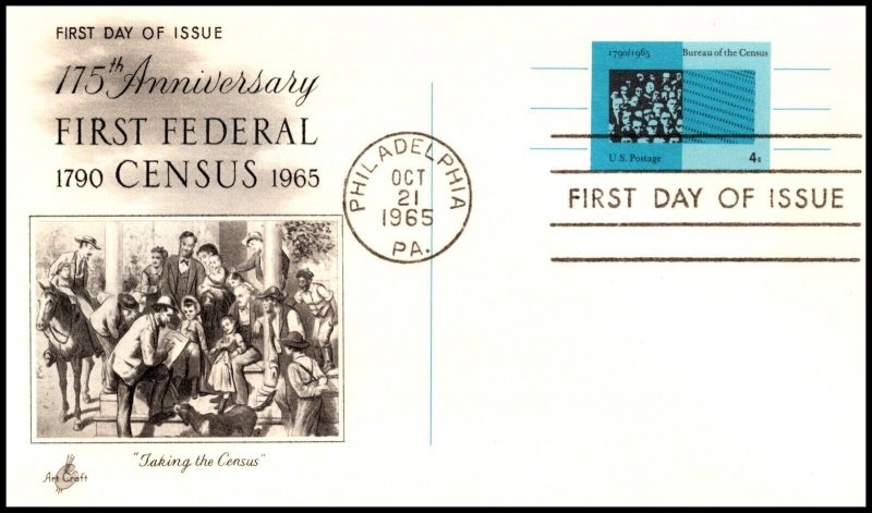 Scott UX53 4 Cents Census Bureau Artcraft FDC Unaddressed 
