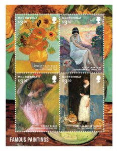 Montserrat  - 2014 FAMOUS PAINTINGS - SUNFLOWERS  SHEET OF 4 STAMPS - MNH